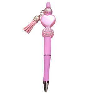 Valentine Heart Beaded Pen. Brand New.  Handcrafted.